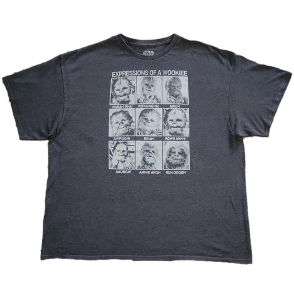 3/$20 STAR Wars Gray Expressions of a Wookie T-shirt